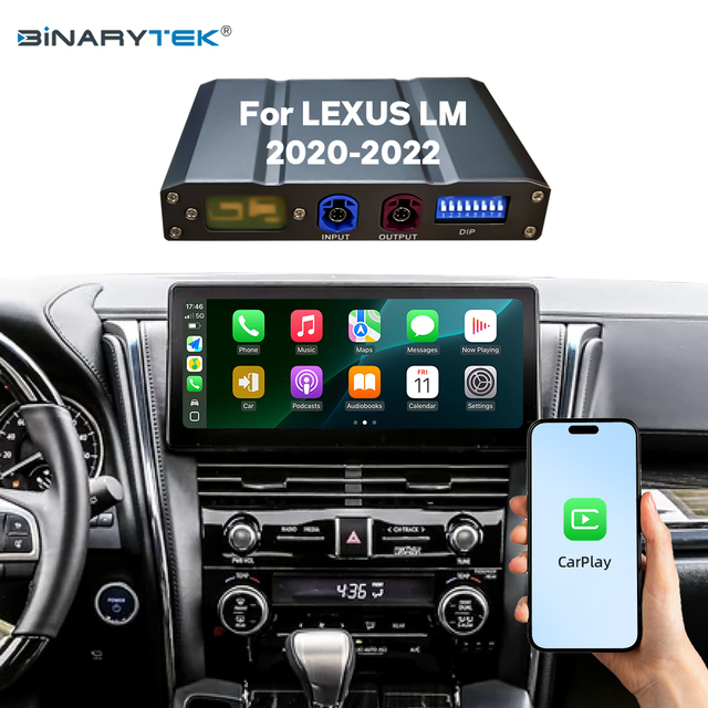 New for Lexus LM 2020-2022 Linux Interface Box Wireless CarPlay Android Auto Module Decoder Car Radio Binarytek 1 Year Warranty