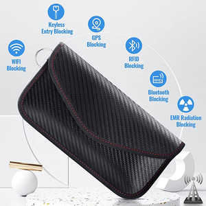 Estuche de Fibra de Carbono con Bloqueo <span class=keywords><strong>RFID</strong></span> y Logotipo Personalizado para Llaves de Auto, Protección de Señal de Teléfono Móvil, <span class=keywords><strong>Bolsa</strong></span> Protectora <span class=keywords><strong>Anti</strong></span> Escaneo <span class=keywords><strong>Faraday</strong></span> para Llaves de Auto - Product Image 4