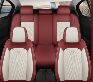 Fundas y Cojines Universales de Cuero PVC para Asientos de Coche con Soporte Lumbar para Civic, Corolla, Polo, Accord, Yaris - Estilo Ejecutivo - Product Image 1