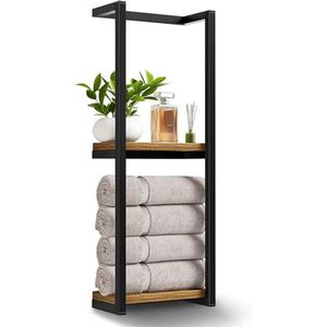 Support <span class=keywords><strong>mural</strong></span> multifonctionnel décoratif pour salle de bain, <span class=keywords><strong>porte</strong></span>-serviettes <span class=keywords><strong>mural</strong></span> en <span class=keywords><strong>fer</strong></span> <span class=keywords><strong>forgé</strong></span>, support démontable - Product Image 3
