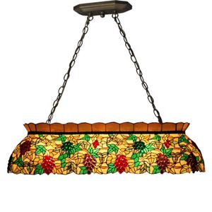 Lustre rectangulaire de 48 pouces en verre teinté fait main à motif de raisins pour salle à manger, bar, hôtel, éclairage et décoration, tailles moyennes - Product Image 2