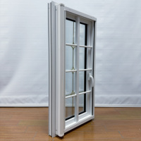Fenêtre à battant en PVC avec verre décoratif à barres de cuivre de style géorgien, fenêtre insonorisée pour villa et maison résidentielle