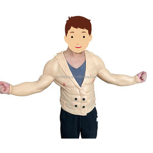 Accesorios de Cosplay populares, <span class=keywords><strong>trajes</strong></span> musculares de silicona, vientre falso, paquete de seis músculos de simulación de estómago masculino con brazo para <span class=keywords><strong>hombre</strong></span>, abrigo Macho - Product Image 6