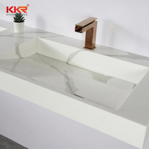 Solid Surface Bathroom Vanities US Hot-sale Bathroom Vanity Basin <strong>Artificial</strong> Stone Wall hang Sink Bathroom <strong>Marble</strong> <strong>Texture</strong> - Product Image 2