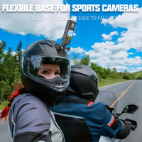 Support adhésif incurvé flexible pour casque, fixation collante pour GoPro Hero 14 Insta360 DJI Action 6, support de caméra pour moto