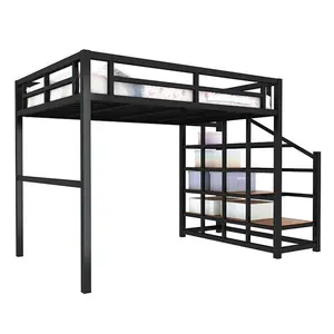 Новая Стальная металлическая кровать для взрослых, двухъярусная кровать для гостиниц, гостиниц, мотелей, общежитий, односпальная кровать, полноразмерная - Product Image 1