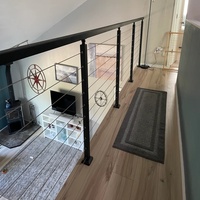 EKOO Hochwertiges Edelstahl-Drahtseilgeländer für Balkon und Terrasse, 36-42 Zoll, mit Pfosten und Balustrade