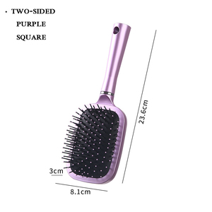 Chất Lượng Cao Mạ Điện Nhựa Túi Khí Lược Massage Detangling Bàn Chải Tóc Hai Mặt Xách Tay Đệm Không Khí Lược Với Gương - Product Image 3