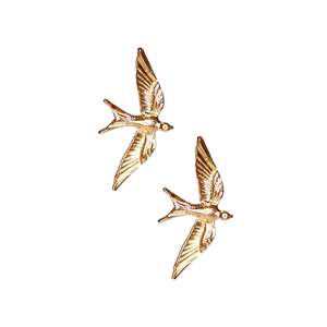 Pendientes de Moda con Diseño de Pájaro en Vuelo, Acero Inoxidable 316L, Baño de Oro PVD, Resistentes y Sostenibles - Product Image 1