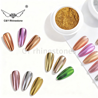 Poudre à Ongles CY Multicolore Argent Acrylique Métallique Effet Miroir Magique en Vrac Laser Holographique Ultra Pailletée