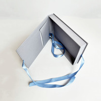 Boîte à cartes de crédit, de mariage ou de cadeau en forme de livre rigide en lin personnalisé de luxe