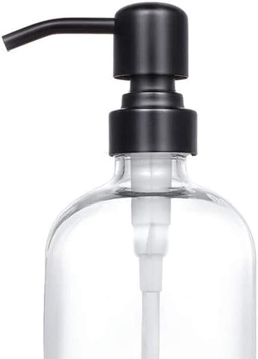 480ml clear glass Bottles with Stainless Steel Pump Glass Soap Dispenser