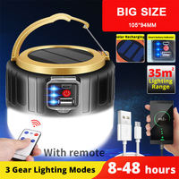 Batería incorporada 18650 Ip65 Usb Bombilla recargable Linterna Emergencia Led Solar Camping Luz