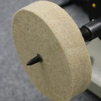 Roue de polissage en feutre 100 % laine, 100 mm, haute densité, dureté moyenne, personnalisable OEM pour bois et bijoux