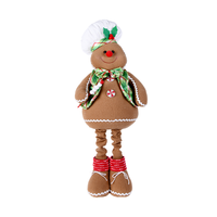 Figurine en peluche de chef de boulangerie en plaid vert de 30 pouces avec jambes réglables pour vitrine de café, restaurant, événements festifs, achat en gros