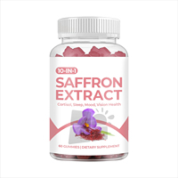 Complément alimentaire en gummies à l'extrait de safran végétalien SUNI OEM ODM, marque privée, pour enfants et adultes, soulagement du stress, vente en gros