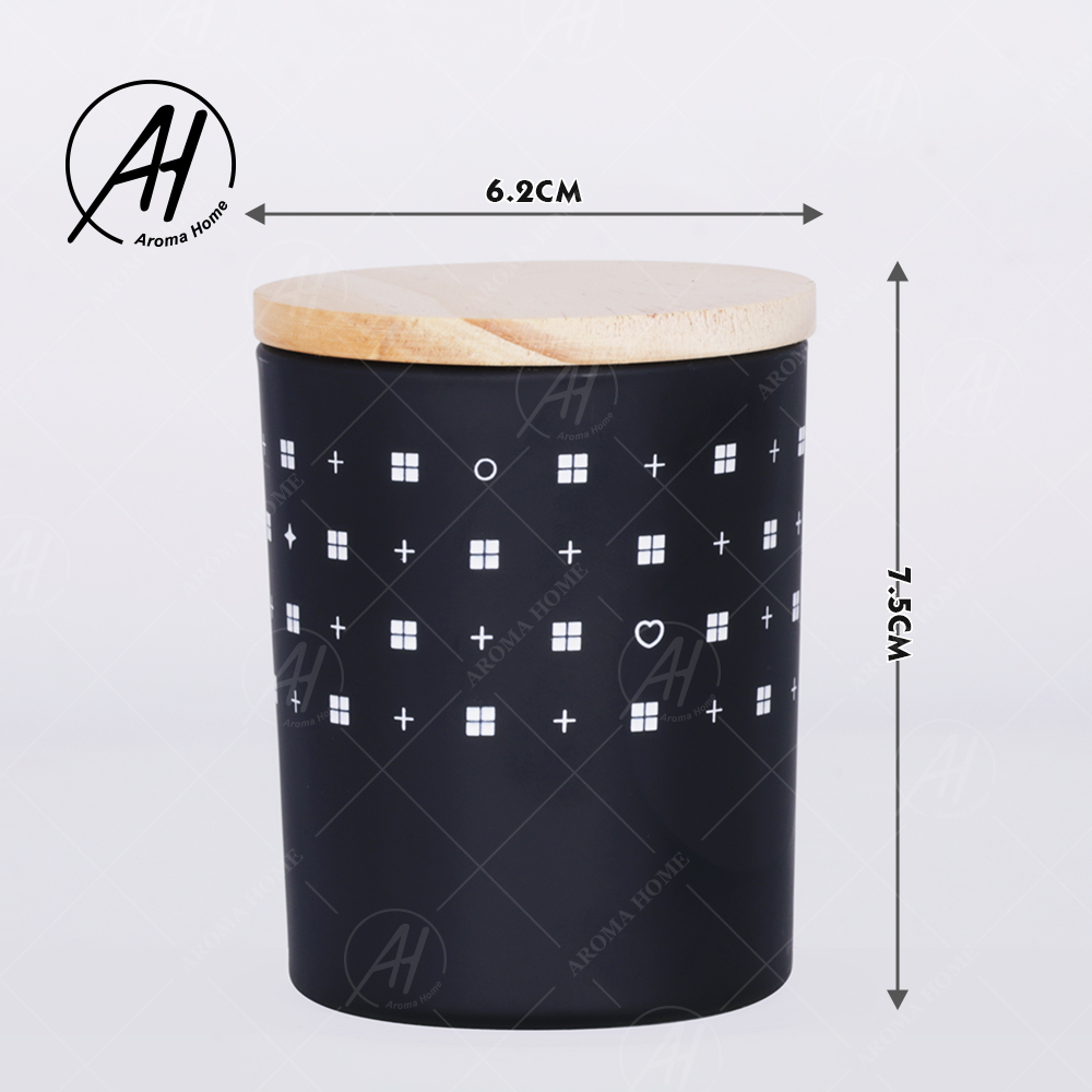AROMA HOME Glass Jar Wood Lid Smokeless Soy Wax Candle Private Label 5.5OZ 7OZ 8OZ 2