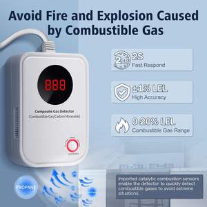 2025 Plug-and-Play Home Monóxido de Carbono Alarme Sensível ao Metano GNL GLP Propano-Gás Natural/Detector de Gás Combustível - Product Image 5