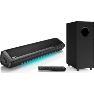 Barre de son Saiyin avec caisson de basses, enceinte Bluetooth 2.1 canaux pour TV, home cinéma et jeux - Product Image 1