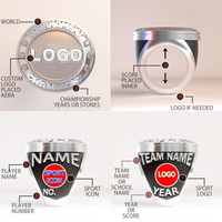 Bague de championnat personnalisée, gravable, avec nom et logo, pour équipe sportive, bague commémorative, récompense sportive personnalisée, bijoux.