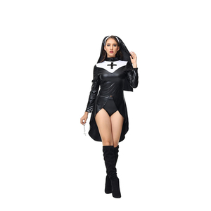 Disfraz Sexy de monja para mujer, disfraz de monja traviesa de piel sintética, disfraces de disfraces para fiesta de Halloween, disfraz de Cosplay DE LA Virgen María - Product Image 1