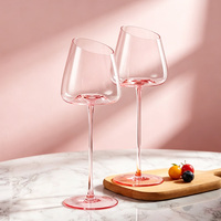Verre à vin en cristal à longue tige et bord incliné, écologique, transparent, polyvalent pour mariages, décorations de maison et événements spéciaux