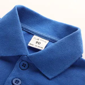 Logotipo personalizado niños Polo patrones personalizados algodón piqué transpirable manga corta niños camisetas uniforme escolar Polo bajo MOQ