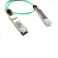Kabel Optik Aktif AOC QSFP56 ke QSFP56 Berkualitas Tinggi 200G, Panjang Sesuai Pesanan 1M 2M 3M 5M 10M OM2 OM3, Laris Terjual