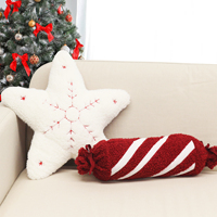 Décoration de Noël coussin confortable en forme de nounours oreiller menthe poivrée conception de canne décoration de la maison
