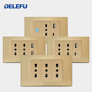Delefu Thiết kế bảng kính của ổ cắm sạc nhanh tiêu chuẩn Ý (Type-C 20W + USB kép) - Product Image 3
