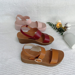 Adjustable <strong>Ladies</strong> Casual Flat <strong>Sandals</strong> With <strong>PU</strong> Injection Various Styles High Heel Upper Leather Lining for Spring and Summer