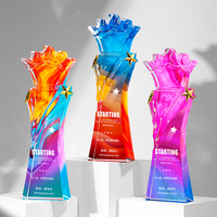 Nouveau trophée de récompenses en bois de style religieux avec plaques de médailles en cristal acrylique noir et en verre graphiques imprimés UV et offset