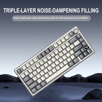 Clavier mécanique HX-JX11 personnalisé en gros, anti-ghosting, 81 touches, monté sur joint, 75 %, USB, avec bouton de réglage, éclairage, étanche, ergonomique pour le gaming