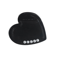 Pince à cheveux en acrylique en forme de cœur de 6,5 cm, luxueuse, avec incrustations de strass et perles, élégante, légère, pour chignon romantique et coiffures hautes au quotidien