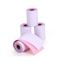Papier autocopiant NCR 3 plis de qualité 2, rouleau de 2 1/4 po x 90 pi (3 po x 67 po) blanc, jaune, rose pour reçus, factures et caisses enregistreuses