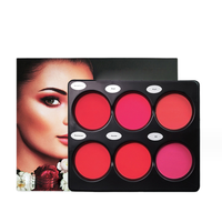 Palette de fards à joues en poudre pressée 6 couleurs, maquillage pigmenté
