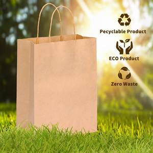 Brown Paper Gift <b>Bags</b> with Handles, Medium Size Kraft Paper <b>Bags</b> for Retail, Gift Wrapping, and Shopping - Product Image 4