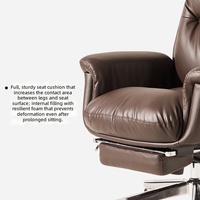 Chaise de bureau exécutive en cuir pour la maison, design moderne et minimaliste, dossier haut, réglable en hauteur, confortable pour de longues heures