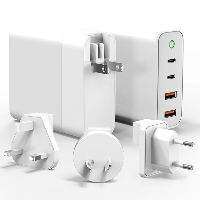 CE FCC EU/US/AU/UK/KR Led USB C a Travel Adapter QC3.0 PD 100W 150W PPS Multiport GaN Charger for Samsung Macbook iPhone Laptop