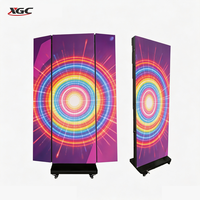 Écran d'affichage LED pliable vertical avec roulettes, pliable à 180 degrés, double alimentation, pour centre commercial, café, magasin de cosmétiques