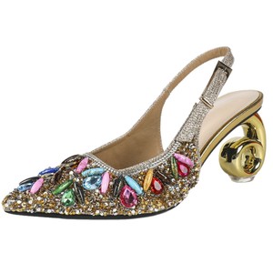 Sandalias de Tacón Alto con Pedrería para Mujer, Estilo Y2K, Punta Puntiaguda, Banda Elástica, Adornos de Cristal, Tacón en Espiral, a la Moda - Product Image 5