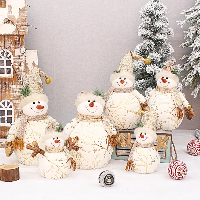 Natale pupazzo di neve bambola Desktop Decor figurine di natale fatte a mano ornamenti decorazione decorazioni per la casa