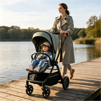 Poussette pliable réversible 3 en 1 avec siège auto, landau et nacelle pour bébé et nourrisson