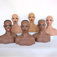 Tête de mannequin réaliste buste complet, sortie d'usine, logo personnalisé, femme afro-américaine, 1 pièce, support de perruque en plastique, magasin de perruques