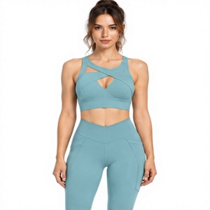 Women's Running Sports Bra Seamless Breathable Stretch Fitness Yoga Gym Crop <b>Top</b> Backless Design Logo Low MOQ Medium - Product Image 1