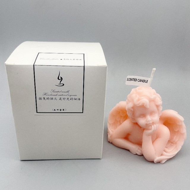 Flaming Half-Body Angel Scented Candle Aromatherapy Wax Candle with Wings for Baby's Room Cross-Border Recommended