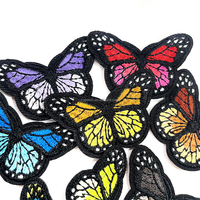 Patchs brodés papillon coloré ensemble fer sur appliques broderie tissu Badges bricolage coudre sur la décoration de vêtements