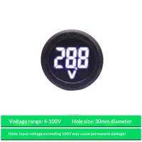 DC 4-100V AC Resistance Digital Voltmeter Layar LED Desain Dua Kabel Perlindungan Koneksi Terbalik Permukaan Cermin Tipis Berbentuk Lingkaran
