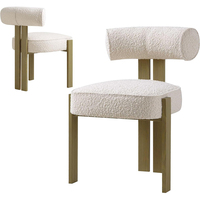 Ensemble de 2 chaises de salle à manger HiMISS, chaises de salle à manger modernes en bouclette, dossier incurvé ergonomique, meubles confortables pour la maison, fabriqués en Chine