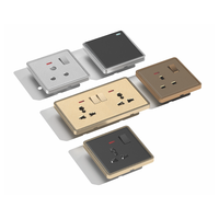 Interruptor de pared Reino Unido África Eléctrico 13a Enchufe de doble interruptor